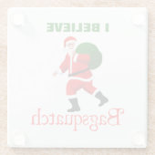Santa Claus - Bagsquatch Glazen Onderzetter (Achterkant)