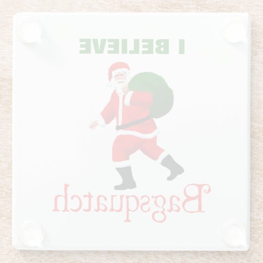 Santa Claus - Bagsquatch Glazen Onderzetter (Achterkant)