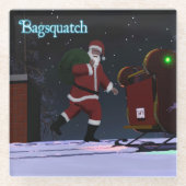 Santa Claus - Bagsquatch Glazen Onderzetter (Voorkant)