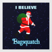 Santa Claus - Bagsquatch Wooden Raamsticker (Vel)