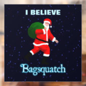 Santa Claus - Bagsquatch Wooden Raamsticker (Vel 2)