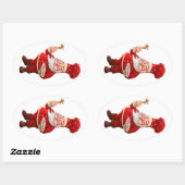 Santa Claus Bakes Gingerbrood Ovale Sticker (Vel)