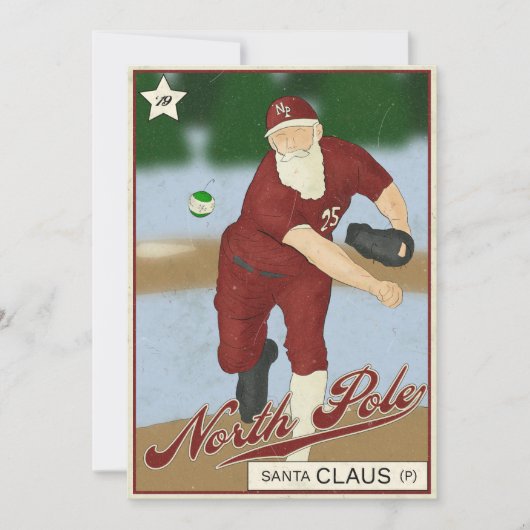 Santa Claus Baseball Card Kaart (Voorkant)