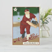 Santa Claus Baseball Card Kaart (Staand voorkant)
