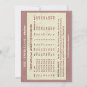 Santa Claus Baseball Card Kaart (Achterkant)