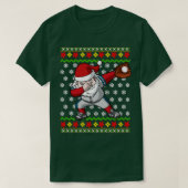 Santa Claus Baseball Player Ugly KerstSweater T-shirt (Design voorkant)