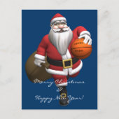 Santa Claus Basketball Player Feestdagenkaart (Voorkant)