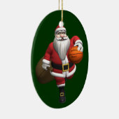 Santa Claus Basketball Player Keramisch Ornament (Rechts)