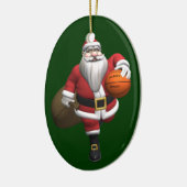 Santa Claus Basketball Player Keramisch Ornament (Links)