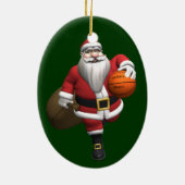 Santa Claus Basketball Player Keramisch Ornament (Achterkant)