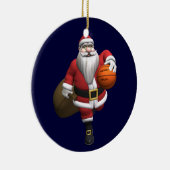 Santa Claus Basketball Player Keramisch Ornament (Rechts)
