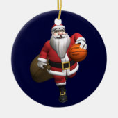 Santa Claus Basketball Player Keramisch Ornament (Voorkant)