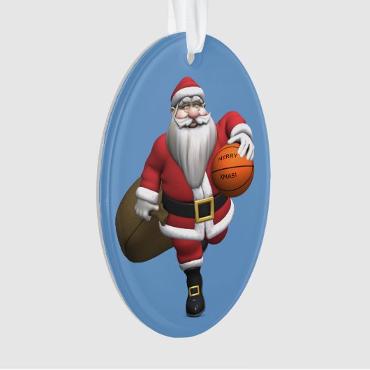 Santa Claus Basketball Player Ornament (voorkant)