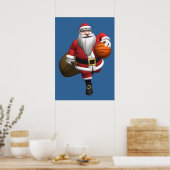 Santa Claus Basketball Player Poster (Keuken)