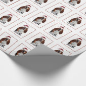 Santa Claus Basset Hound Wrapping Paper Cadeaupapier (Hoek)