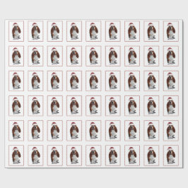 Santa Claus Basset Hound Wrapping Paper Cadeaupapier
