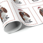 Santa Claus Basset Hound Wrapping Paper Cadeaupapier (Rol Hoek)