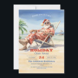 Santa Claus Beach Waterverf Kaart<br><div class="desc">Sinterklaas Grappige Tekening, cartoon waterverf Illustratie, drink Cocktail Zon, Vader Vrolijke Feestelijke Stoel, Resort Happy Sand Vrolijk, Oceaan zee Kerstvakantie, man Xmas Tropical, Strand Sinterklaas</div>