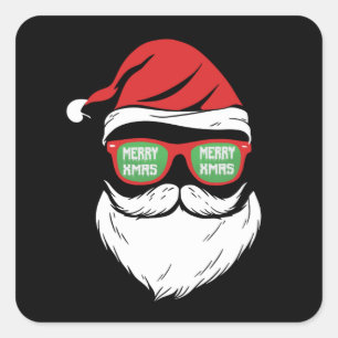 Santa Claus Beard Pet Sunbribribril Beard Vierkante Sticker