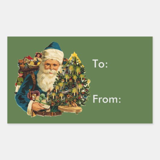  Santa Claus Bearing Gift Label (Voorkant)