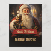 Santa Claus Beer Briefkaart (Voorkant)
