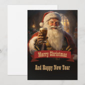 Santa Claus Beer Feestdagenkaart (Voorkant / Achterkant)