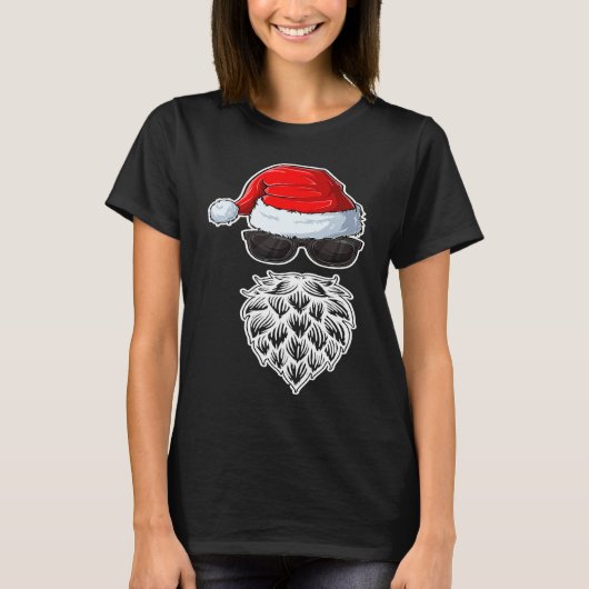 Santa Claus Beer Hops Christmas Costume T-shirt (Voorkant)