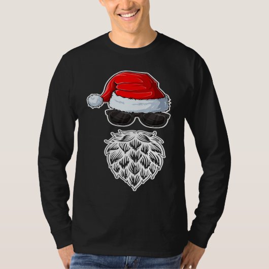 Santa Claus Beer Hops Christmas Costume T-shirt (Voorkant)