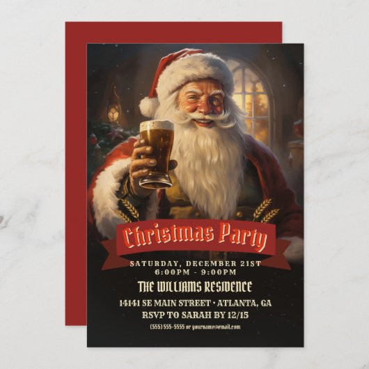 Santa Claus Beer Kaart (Voorkant / Achterkant)