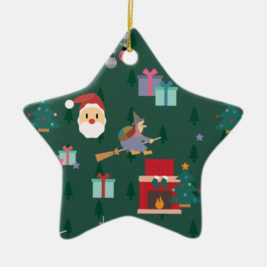 santa claus befana keramisch ornament (Voorkant)