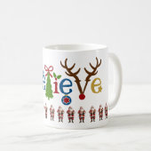 Santa Claus Believe Kerstkerstkerstkerstkerstkerst Koffiemok (Voorkant rechts)