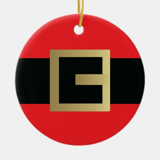 Santa Claus Belt Christmas  Keramisch Ornament (Voorkant)