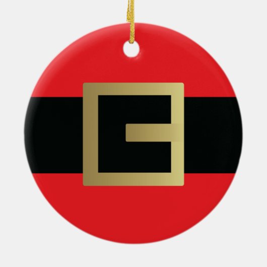 Santa Claus Belt Christmas  Keramisch Ornament (Achterkant)