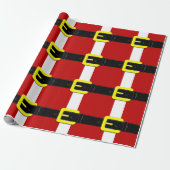 Santa Claus Belt Red Yellow and White Cadeaupapier (Uitgerold)