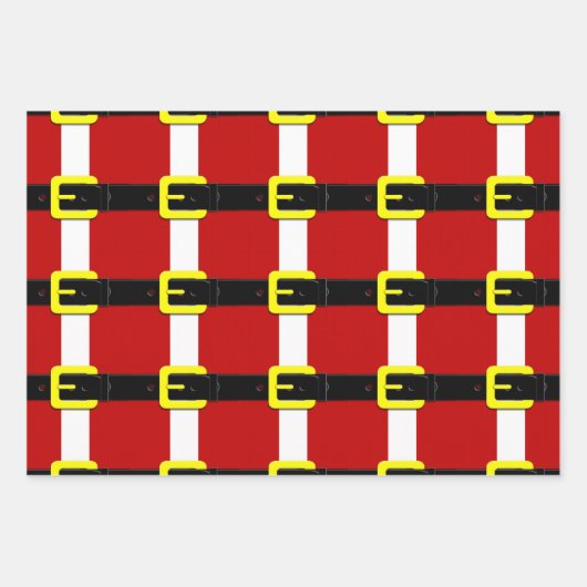 Santa Claus Belt Red Yellow and White Inpakpapier Vel (Voorkant 2)