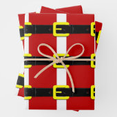 Santa Claus Belt Red Yellow and White Inpakpapier Vel (In situ)