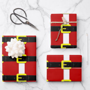 Santa Claus Belt Red Yellow and White Inpakpapier Vel