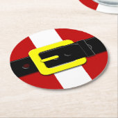 Santa Claus Belt Red Yellow and White Ronde Kartonnen Onderzetter (Gebogen)