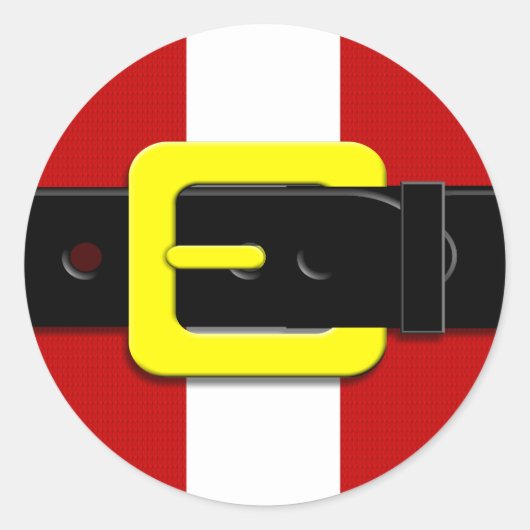Santa Claus Belt Red Yellow and White Ronde Sticker (Voorkant)