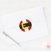 Santa Claus Belt Red Yellow and White Ronde Sticker (Envelop)