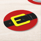 Santa Claus Belt Ronde Kartonnen Onderzetter (Gebogen)