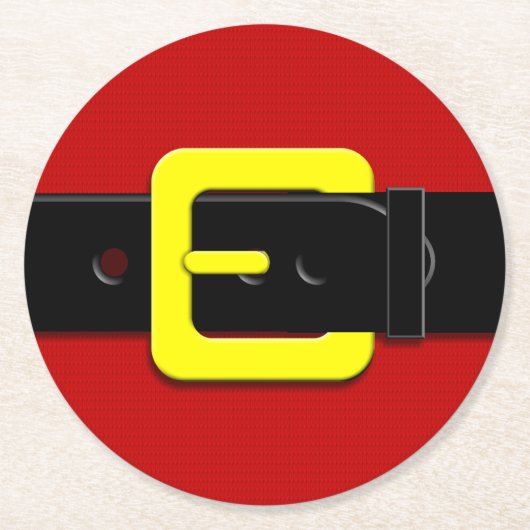 Santa Claus Belt Ronde Kartonnen Onderzetter (Voorkant)