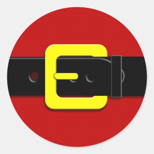 Santa Claus Belt Ronde Sticker (Voorkant)