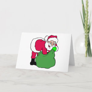 Santa Claus bereikt in pack Feestdagen Kaart