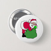 Santa Claus bereikt in pack Ronde Button 5,7 Cm (Voorkant /achterkant)