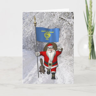 Santa Claus bezoekt de staat Beaver Feestdagen Kaart