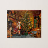 Santa Claus bezorgt kerstcadeaus Jigzaag Puzzle Legpuzzel (Horizontaal)