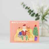 Santa Claus' Binnenkort Briefkaart (Staand voorkant)