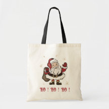 Santa Claus Black Canvas tas