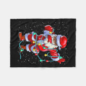 Santa Claus Black Kerstmis Afro African American Fleece Deken (Voorkant (Horizontaal))